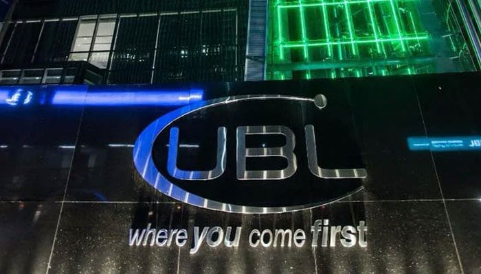 This image shows the Logo of UBL at the building. — Facebook/UBL - United Bank Ltd/File