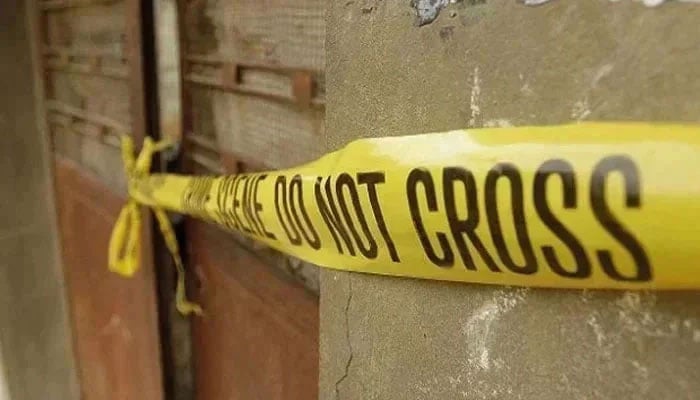 This representational image shows a police tape tied to the gate. — AFP/File