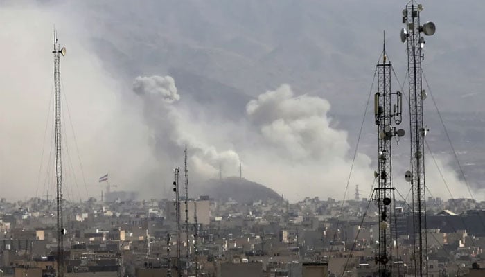 Smoke rises over Tehran after Israel launched airstrikes on Iran on Saturday.—Anadolu Agency