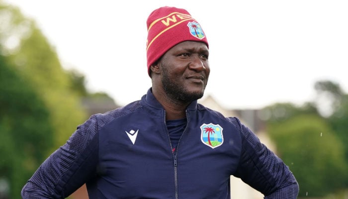 West Indies head coach Daren Sammy during a nets session at Edgbaston, Birmingham, May 28, 2025. —AFP