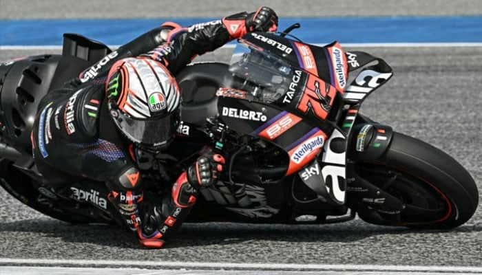 Aprilia’s Marco Bezzecchi can be seen in action. —AFP/File