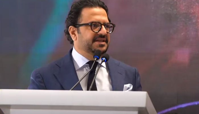 FALO Director General Irfan Soomro speaks during an event. — Screengrab via Facebook@madeinpakistancorporateclub/File