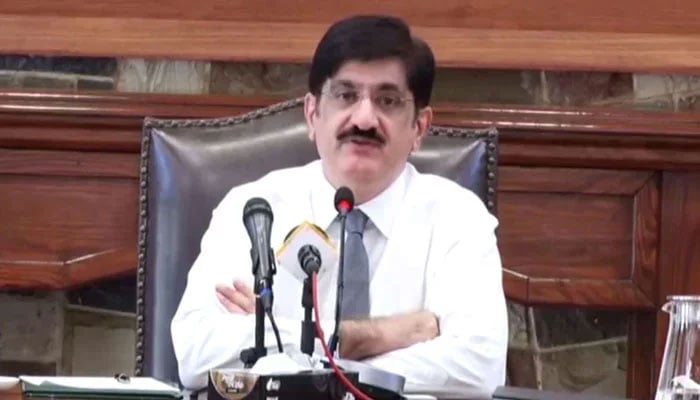 Sindh Chief Minister Syed Murad Ali Shah presides over the meeting on August 21, 2024. — Screengrab via Facebook@SindhCMHouse