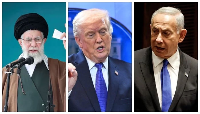 Irans Supreme Leader Ayatollah Ali Khamenei(left), US President Donald Trump (centre), and Israeli Prime Minister Benjamin Netanyahu. — Reuters/AFP/Reuters/File