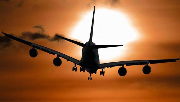 This representational image shows a silhouette of an aircraft in flight. — Pexels/File