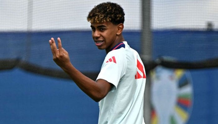 Spains Lamine Yamal takes part in a training session at the teams base camp.— AFP/File