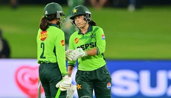 Pakistan womens captain Fatima Sana chatting with teammate during the second ODI match against South Africa women here at the SuperSport Park in Centurion on February 25, 2026. —PCB