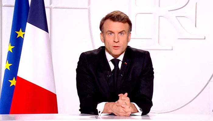 French President Emmanuel Macron addresses the nation, in Paris, France, March 5, 2025, in this screen grab taken from a video. — Reuters