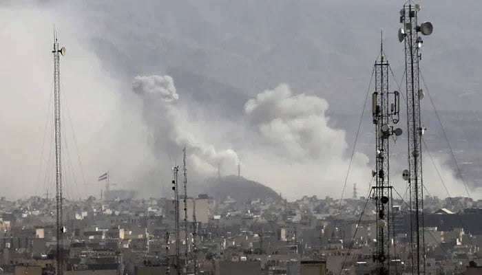 Smoke rises over Tehran after Israel launched airstrikes on Iran on Saturday.— AFP/File