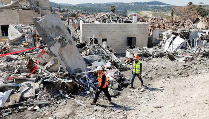 Debris lies at the site of a fatal Iranian missile strike, amid the US-Israel conflict with Iran, in Beit Shemesh, Israel, March 2, 2026.—Reuters
