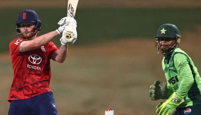 Jordan Cox of England Lions bats during the 3rd T20 match against Pakistan Shaheens at Sheikh Zayed Cricket Stadium on February 24, 2026 in Abu Dhabi, United Arab Emirates. —AFP