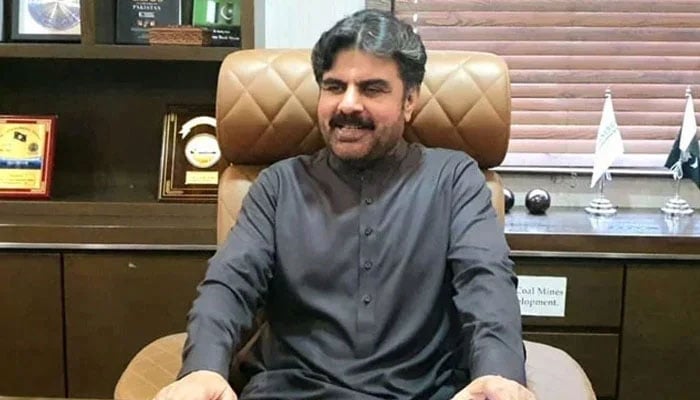 Sindh Local Government Minister Syed Nasir Hussain Shah gestures during a meeting on March 19, 2024. — Facebook@SNasirHussainshah