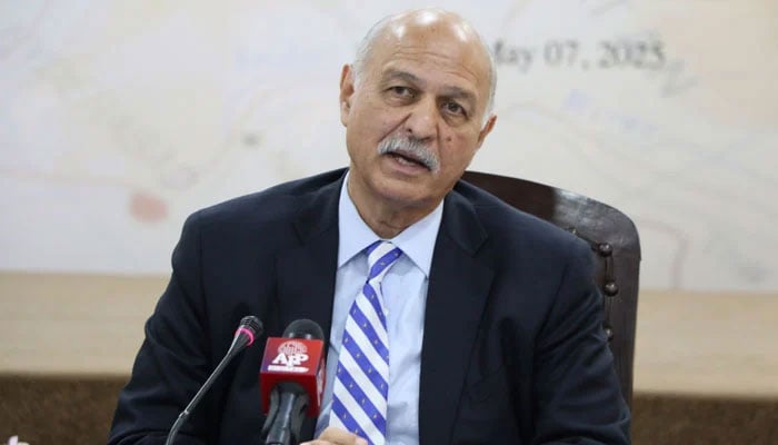Chairman Pakistan-China Institute, former Senator Mushahid Hussain Sayed,  addresses the International Conference hosted by ISSI on May 6, 2025. — Facebook@Institute.of.Strategic.Studies.Islamabad