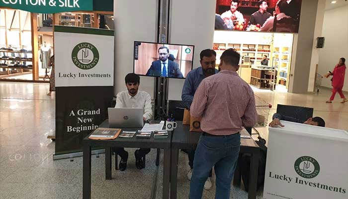 A promotion stall of Lucky Investments Limited at a shopping mall in Karachi, June 13, 2025. — Facebook/@Lucky Investments Limited