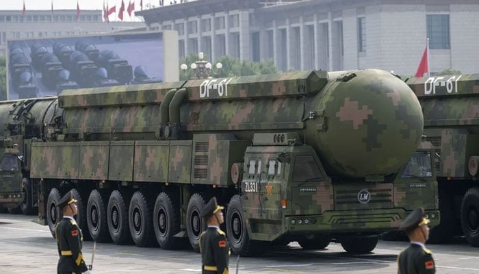 A Chinese land-based intercontinental ballistic missile on display in Tiananmen Square in Beijing in September 2025. — AFP/File