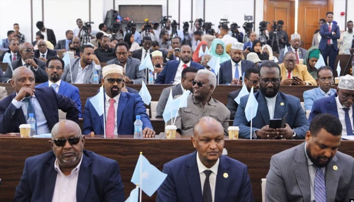 Somalia members of parliament attend a session where President Hassan Sheikh Mohamud addressed the MPs in Mogadishu, Somalia, Jan. 2, 2024.—Reuters