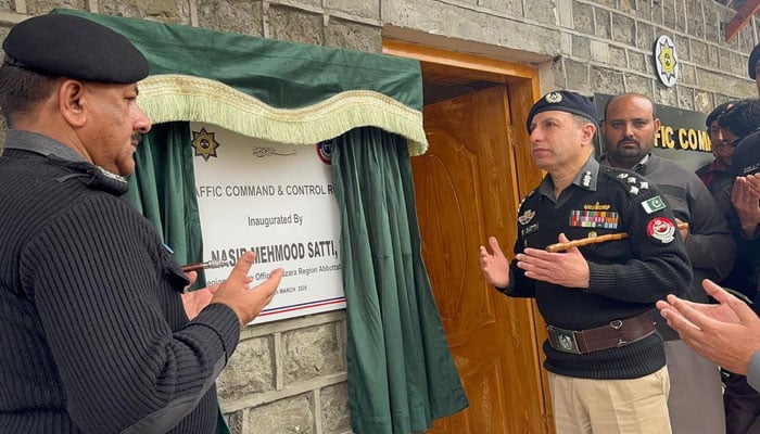 Deputy Inspector General (DIG) of Police for Hazara Range, Nasir Mehmood Satti, inaugurates a state-of-the-art Traffic Command and Control Room on March 4, 2026. — Facebook@hazarapolice