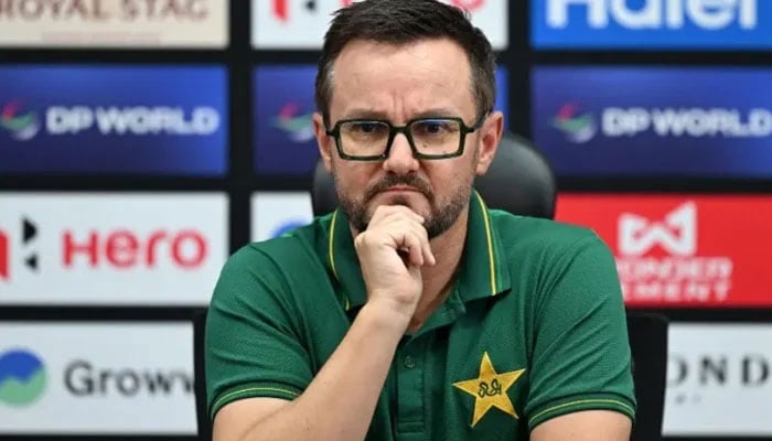Pakistan’s head coach Mike Hesson attends a press conference at Dubai International Stadium in Dubai on September 11, 2025, on the eve of their Asia Cup 2025 T20 match against Oman. — AFP
