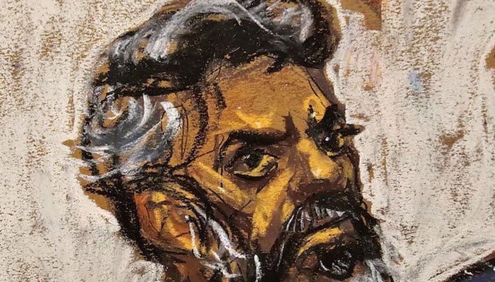 Asif Merchant, a Pakistani man with alleged ties to Iran, appears on charges in connection with a foiled plot to assassinate a US politician or government officials, in a courtroom in New York, US, September 16, 2024 in this courtroom sketch.—Reuters