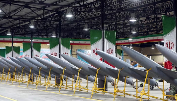 Drones are seen at a site at an undisclosed location in Iran, in this handout image obtained on April 20, 2023.—Reuters