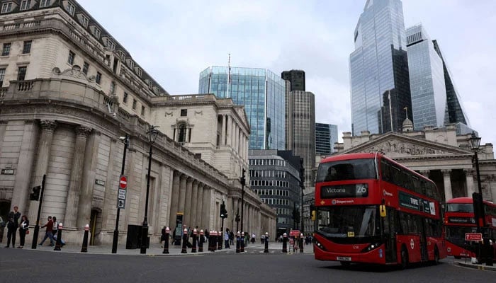 Double decker buses standing in line in UK. — Reuters/File