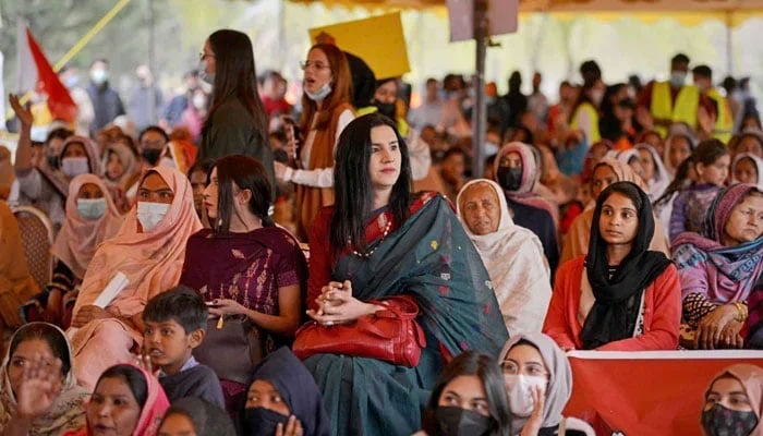 Women take part in an independence march in light of International Womens Day in Islamabad. — AFP/File