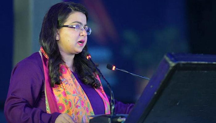 Federal Minister for IT and Telecommunication Shaza Fatima Khawaja addresses an event on February 9, 2026. — Facebook@ShazaFatimaKhawaja