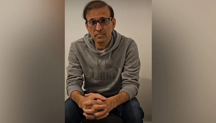 Pakistan Tehreek-e-Insaf Sindh leader and former MPA Shahzad Qureshi  speaks in this still taken from a reel on November 8, 2023. — Facebook@Shahzad Qureshi