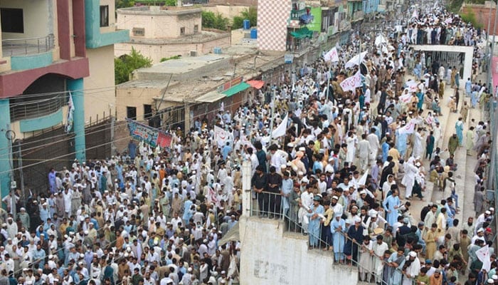This representational image shows a peace march in KP. — AFP/File
