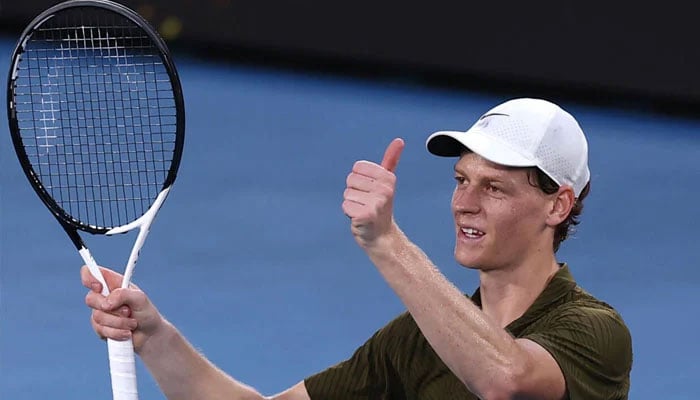 Jannik Sinner celebrates beating Luciano Darderi. — AFP/File