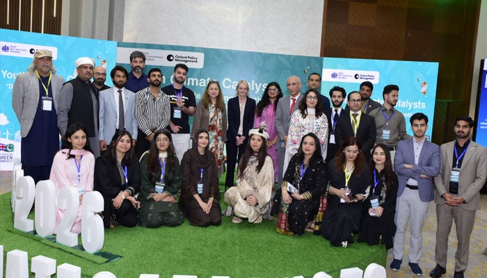 Young innovators posing for the photo after the event. —APP/File