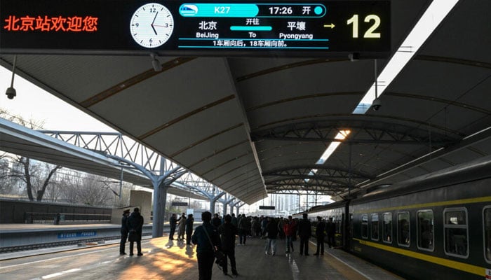 A passenger train left Beijing for Pyongyang, the first between China and North Korea in six years after the service was suspended during the Covid-19 pandemic. —AFP/File