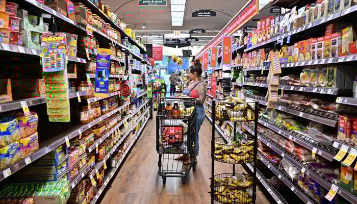 The representational image shows a woman shopping for groceries at a supermarket in Monterey Park, California on October 19, 2022. — AFP