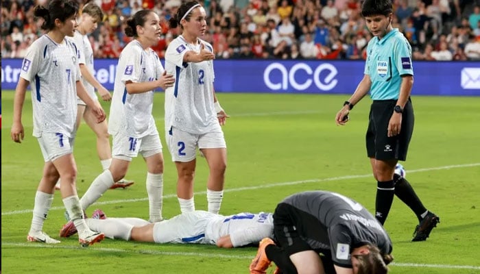 The image shows a moment from a match of the Uzbekistan womens national football team during a tournament.. — AFP/File