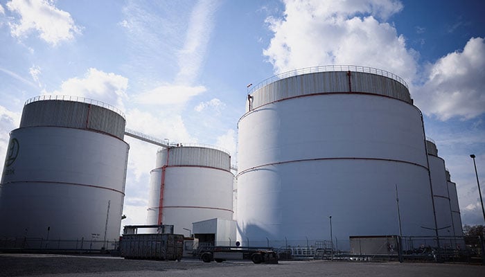 Oil storage containers of German mineral oil logistics company Unitank at Westhafen in Berlin, amid the US-Israeli conflict with Iran, Germany, March 11, 2026. — Reuters