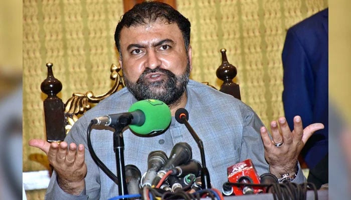 Balochistan Chief Minister Mir Sarfraz Bugti addresses a press conference on September 1, 2024. — APP
