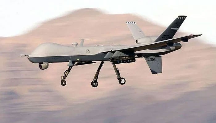 A photo of a multi-sensor reconnaissance-equipped MQ-9A drone. — AFP/File