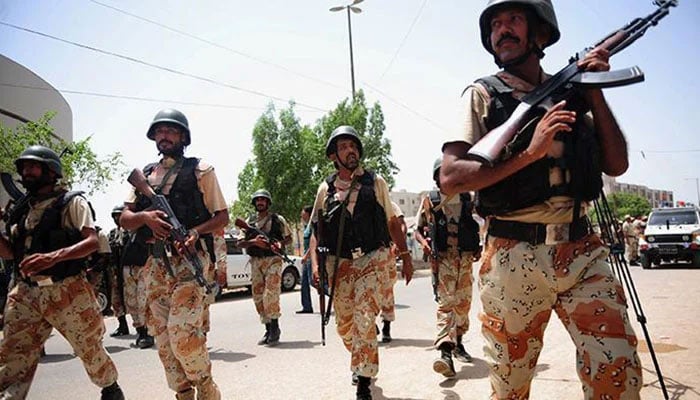 Pakistan Rangers (Sindh) soldiers seen in this undated image.— AFP/File