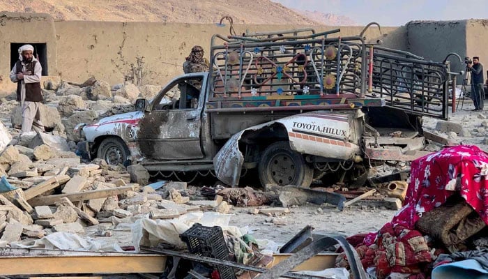 Aftermath of overnight Pakistani airstrike in the Girdi Kas village of Bihsud district, Nangarhar on February 22, 2026. — AFP