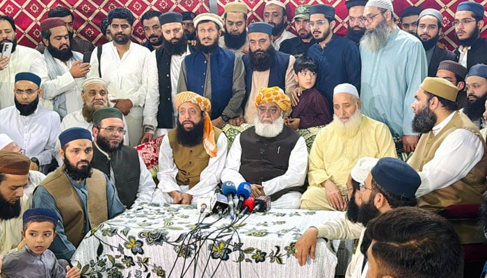 Maulana Fazlur Rehman, head of Jamiat Ulema-e-Islam Fazl (JUIF) speaking in Lahore on March 14, 2026. — Facebook@MoulanaOfficial