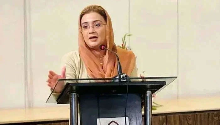 Punjab Minister for Information and Culture Azma Bokhari addresses an event on Dec 24, 2024. — Facebook@AzmaBokhariPMLN