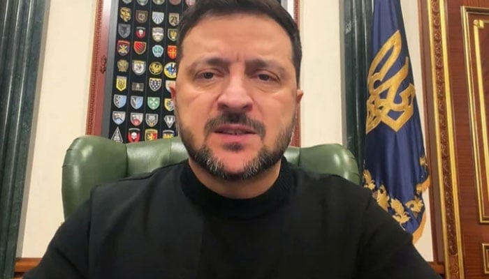 President Volodymyr Zelensky presents details of the latest version of a plan to end the Russian invasion. —AFP/File