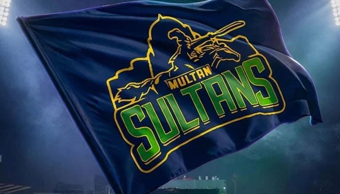 The illustration shows a flag with the Multan Sultans logo. — X/@ApexSportsAE/File