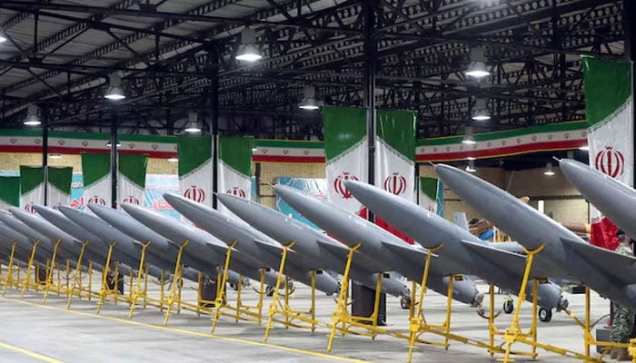 Drones are seen at a site at an undisclosed location in Iran, in this handout image obtained on April 20, 2023.—Reuters