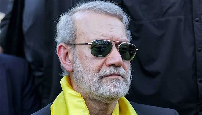 Irans security chief Ali Larijani attends a ceremony by the Lebanese movement Hezbollah marking the first anniversary of Israels assassination of their longtime leader Hassan Nasrallah, in Beiruts southern suburbs on September 27, 2025. — AFP