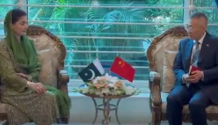 Punjab Chief Minister Maryam Nawaz on Wednesday met the newly appointed Consul General of China, Sun Yan, in Lahore.—Screengrab via Facebook@TheMaryamNSharif