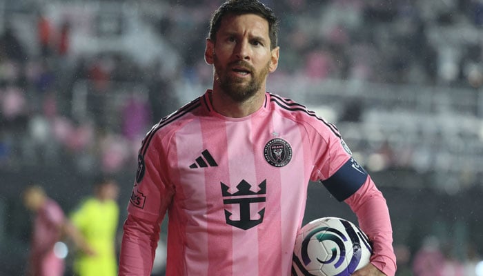 Lionel Messi #10 of Inter Miami CF looks on during the CONCACAF Champions Cup Round of 16 Second Leg match between Inter Miami CF and Nashville SC at Chase Stadium on March 18, 2026 in Fort Lauderdale, Florida. — AFP
