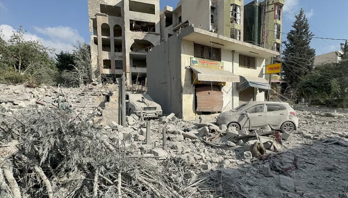 A view of a damaged site after an Israeli strike in Nabatieh, amid the ongoing hostilities between Hezbollah and Israeli forces, southern Lebanon October 16, 2024.—Reuters
