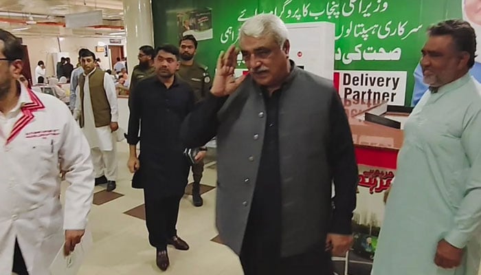 Punjab Health Minister Khawaja Salman Rafique visits the Punjab Institute of Cardiology (PIC) on March 25, 2026. — Facebook@SalmanRafiquePK