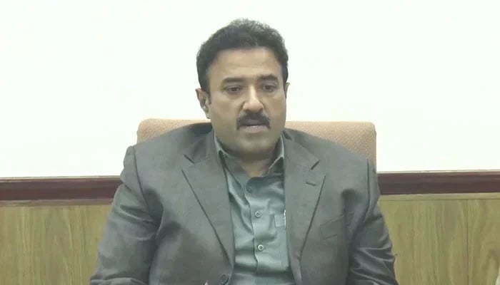 In this still, Minister for Local Government Zeeshan Rafique speaks during a meeting on March 12, 2024. — Facebook/Mian Zeeshan Rafique PMLN